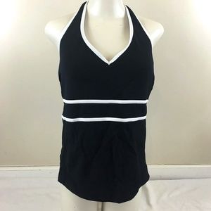 Lands' End Tankini Black  Halter Swimsuit Top